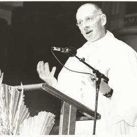 Reverend Greg Smith at the Metropolitan Community Church Christmas Eve celebration, Town Hall, 1997