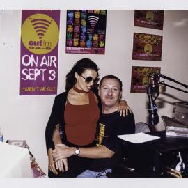 Danni Minogue and Dot Wilkins at Outfm 94.5 radio station, 1999