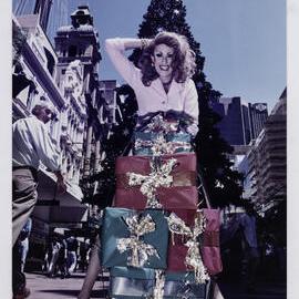 Drag queen Mogadonna at Christmas, 1995