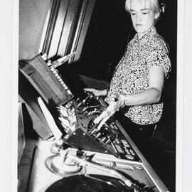 DJ Kate Monroe performs at Riot Girls event, Stonewall Hotel, Oxford Street Darlinghurst, 1997