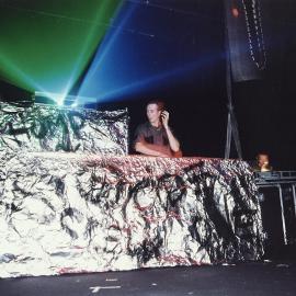 DJ performs at Screw party during New Years Eve celebrations, 1999