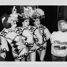 Who Flung Dung drag performers and Dawn O'Donnell, 1996