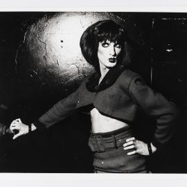 Drag queen Cindy Pastel at Subterranean in Hordern Pavilion Driver Avenue Moore Park, 1989