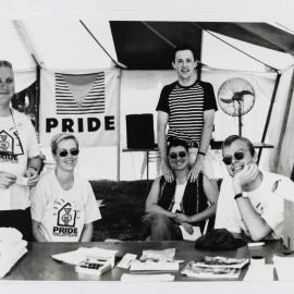 PRIDE Centre directors and supporters in PRIDE Centre tent at Fair Day, no date