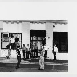 PRIDE Board members in front of new centre on Hutchinson Street Surry Hills, 1995