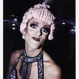 PRIDE party attendee in drag, 2000