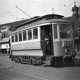 Tram travelling from King Street to Enmore Road Newtown, 1957