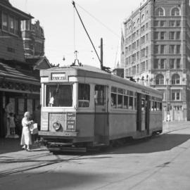 Tram in Lee Street at Railway Square, 1959