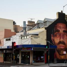 Adam Goodes Mural, Crown Street and Foveaux Street Surry Hills, COVID-19 lockdown, 2021
