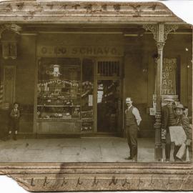 Shop of Giuseppe Lo Schiavo, 60 Park Street Sydney, circa 1909
