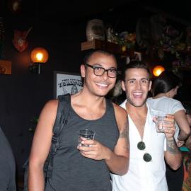 Happy people celebrating the YES result at the Bearded Tit, Regent Street Redfern, 2017