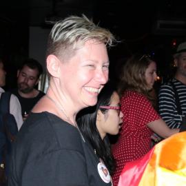 Celebrating the YES results at the Bearded Tit, Regent Street Redfern, 2017