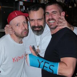 Celebrating the YES results with Johnny Seymour, Regent Street Redfern, 2017