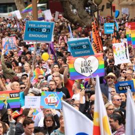 Marriage equality rally, Sydney Town Hall, 2017