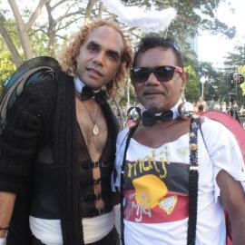 Men dressed as angel and devil, Sydney Gay and Lesbian Mardi Gras, no date