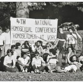 Members of the collective organising the Fourth Homosexual Conference, Centennial Park Sydney, 1978