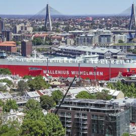 Elevated view of Pyrmont Bay across Millers Point, 2002