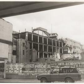 Demolition site of Anthony Hordern Building, Sydney, 1986