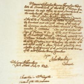 Letter - Notice that Henry Chambers resigned as Town Clerk, 1843