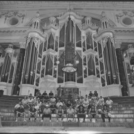 Staff involved in the restoration of Sydney Town Hall Vestibule, George Street Sydney, 1991