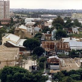 Terrace houses and Lawson Towers, Phillip Street Waterloo, 1988