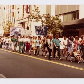 Participants in march for International Women's Day, Sydney, 1988