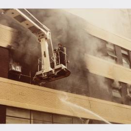 Fire at gym, Dainford House, Goulburn Street Surry Hills, circa 1979-1984