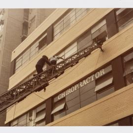 Fire at gym, Dainford House, Goulburn Street Surry Hills, circa 1979-1984