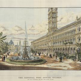 Engraving - General Post Office, and suggestion for a Post Office Square, Sydney, 1888