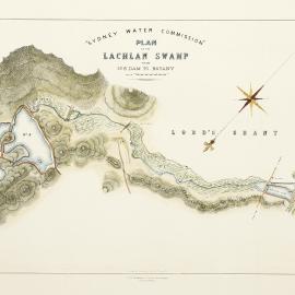 Map - Plan of the Lachlan Swamp from No. 6 Dam to Botany, 1869