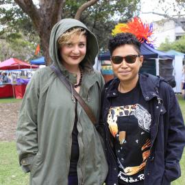 Cutest lesbian couple of the day, Victoria Park, Mardi Gras Fair Day, 2013