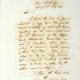 Letter - Request for when Gipps Ward Assessment Committee will next convene , 1845