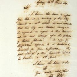 Letter - Request that City Surveyor attend Council upon petition of Robert Johnson, 1845