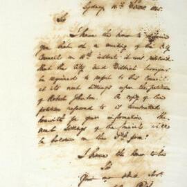 Letter - Request that District Surveyor attend Council upon petition of Robert Johnson, 1845