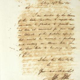 Letter - Request for probable expenses for instalment of Alarm Bell at Town Hall, 1845