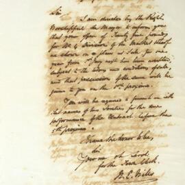 Letter - Accpetance of Mr Coleson's offer for Number 4 Division of Market Warf, 1845
