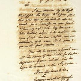 Letter - Acceptance of Mr Laughlin as Leasee for Hay, Corn and Cattle Market, 1845