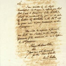 Letter - Notice of transfer of Wharf divisions to Mr Davis and request for sureties, 1845