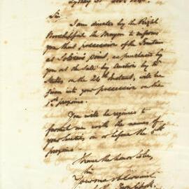 Letter - Notice of transfer of Soldier's Point Fountain to Mr Egan, 1845