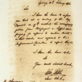 Letter - Petition from Ratepayers in Gipps Ward for repairs to certain streets, 1846