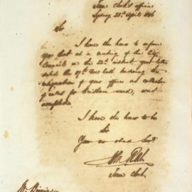 Letter - Notification of acceptance of tender for collection of rates in Brisbane Ward, 1846