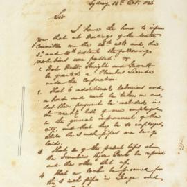 Letter - Notification of Water Committee resolutions , 1846