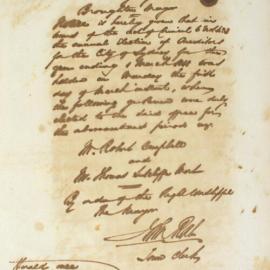 Letter - Notice that Campbell and Sutcliffe Mort were elected at Annual Election of Auditors, 1847
