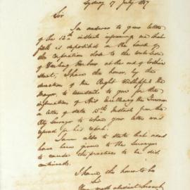 Letter - Reply to complaint about filth deposited on land near Darling Harbour, 1847