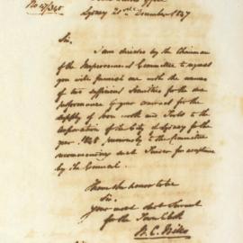 Letter - Two securities requested for contract to supply iron work and tools, 1847