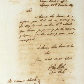 Letter - Notification that his tender for printing for 1848 has been accepted, 1847