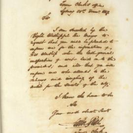 Letter - Request for details of water inspections and the delivery and weighing of metal, 1847