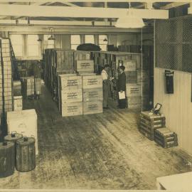 Atkinson's Perfume Factory, loading dock with staff, Kent Street Sydney, circa 1931