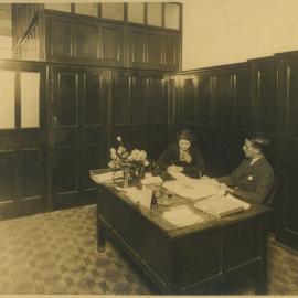 Atkinson's Perfume Factory, office with staff, Kent Street Sydney, circa 1931