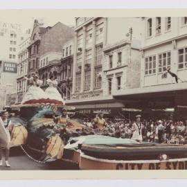 City of Sydney Float, Waratah Festival Parade, George Street Sydney, 1969